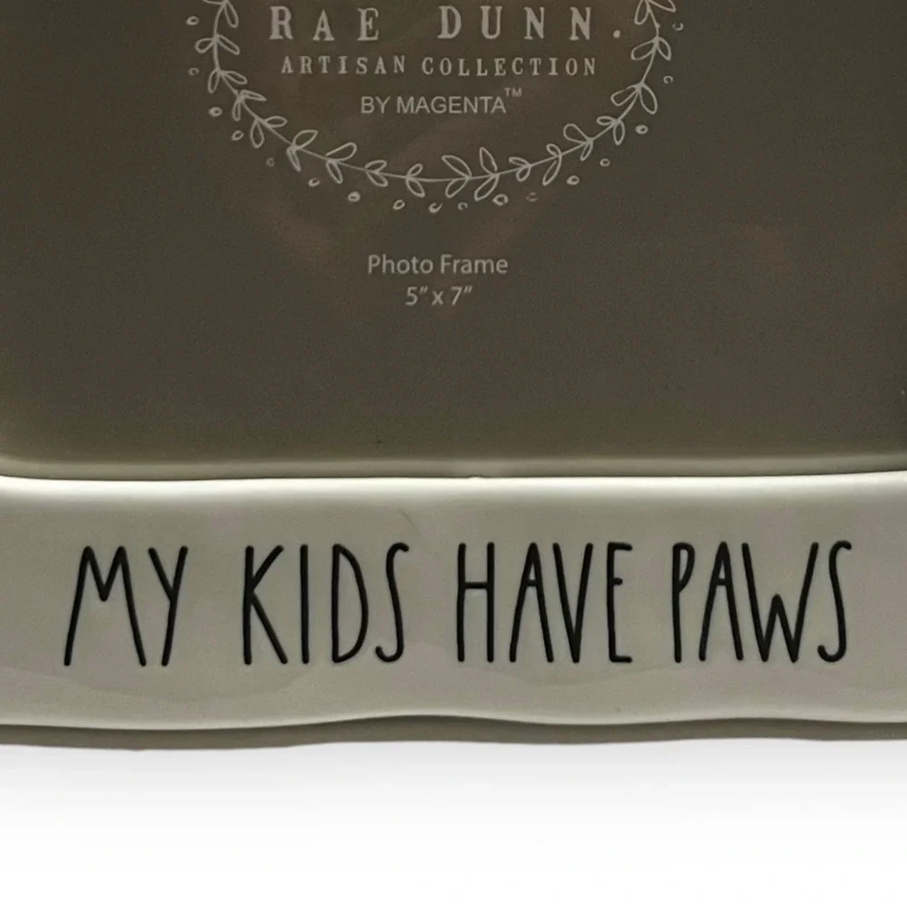 Rae Dunn Artisan Collection White & Black Ceramic My Kids Have Paws Photo Frame - Picture 3 of 11
